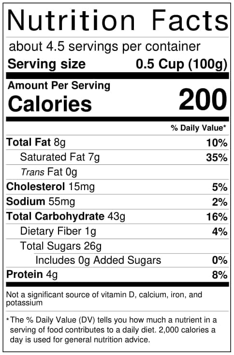 Nutrition Facts PB Chip