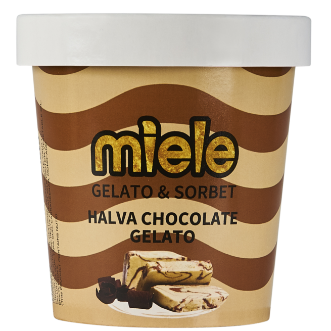 miele halva and chocolate gelato